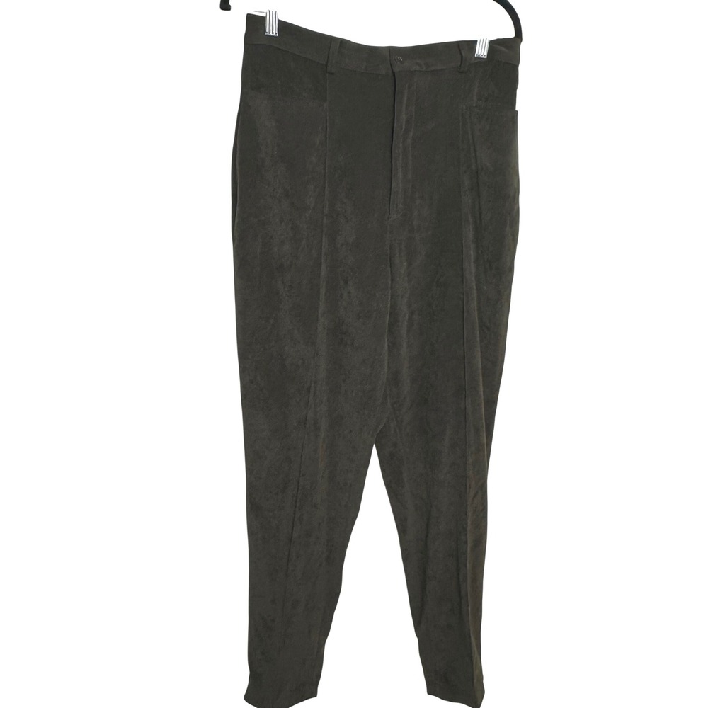 Giorgio Sant Angelo‎ Women's Olive Green Pleated High Waisted Pants Size 12